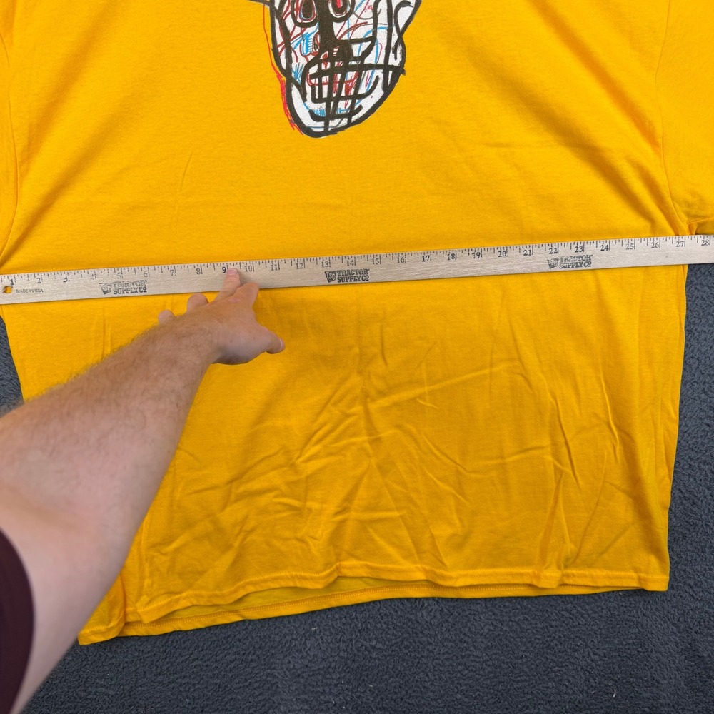Jean-Michel Basquiat Graphic T-Shirt Mens 3X Yellow Cotton Art Skull Print - Picture 3 of 7